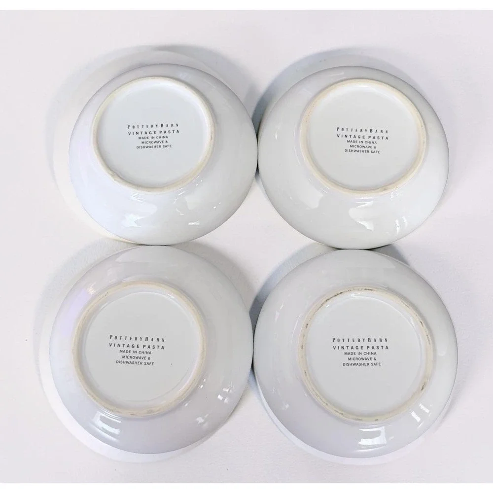 Pottery‎ Barn Vintage Pasta Olive Oil Dipping Bowls Parmigiano Cheese Bowl Set